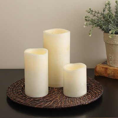 Birch Lane Ivory Flameless Pillar Candle Size: Small, Color: Smooth Ivory