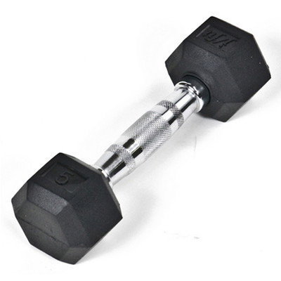 J/Fit Rubber Coated Hex Dumbbell 25 lb Single
