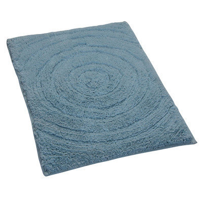 Textile Decor Castle Castle Hill 100% Cotton Echo Spray Latex Back Bath Rug, 34 H X 21 W, Light Blue