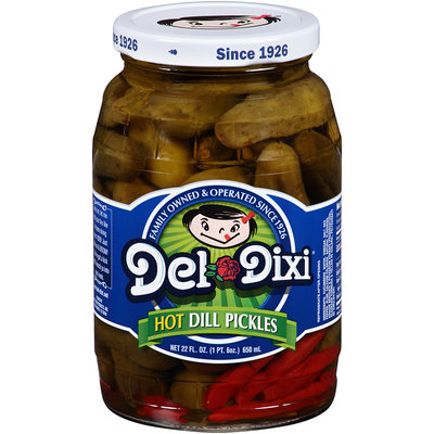 Del Dixi® Hot Dill Pickles 22 fl. oz. Jar