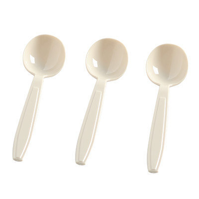 Fineline Settings, Inc Flairware Heavy Duty Box Disposable Plastic Soup Spoon (1000/Case), Bone