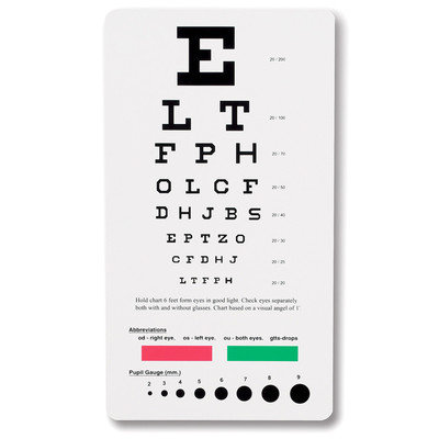 Prestige Medical Snellen Pocket Eye Chart