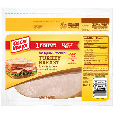 Oscar Mayer Mesquite Smoked Turkey Breast Cold Cuts 16 oz. ZIP-PAK®