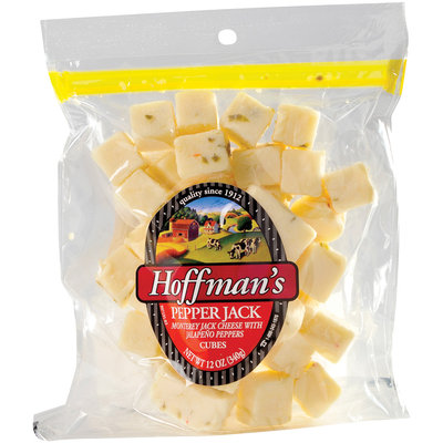 Hoffman's Pepper Jack W/Jalapeno Peppers Cheese Snack Cubes 12 Oz Peg