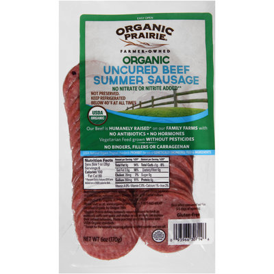 Organic Prairie® Organic Beef Summer Sausage 6 oz. Pack