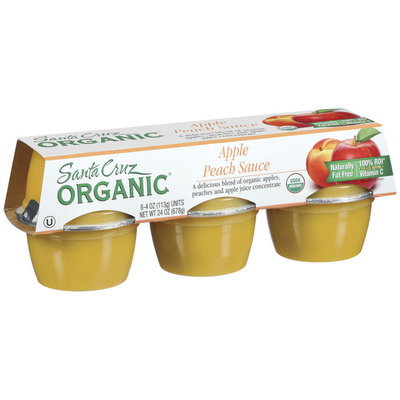 Santa Cruz Organic 4 Oz Apple Peach Sauce 6 Ct Cups
