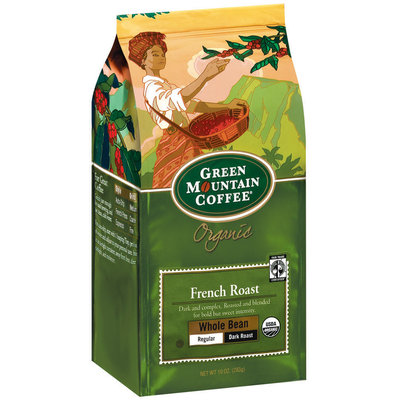 Green Mountain Coffee Roasters Whole Bean French Roast Regular Dark Roast Organic Coffee 10 Oz Stand Up Bag