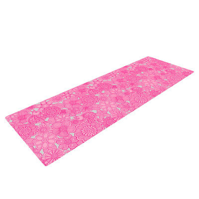 Kess Inhouse Welcome Birds To My Pink Garden by Julia Grifol Yoga Mat