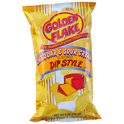 Golden Flake® Cheddar & Sour Cream Flavored Dip Style Potato Chips 5 oz. Bag