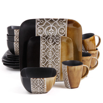 Gibson Tre Tenori 16 Pc Dinnerware Set (soft Square)