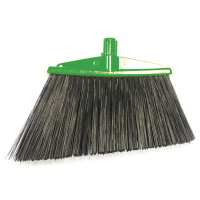 Syr Angle Broom with Bristles Color: Green