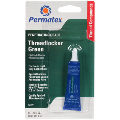 Permatex® 29000 Penetrating Grade Carded Threadlocker Green 0.2 fl. oz. Carded Pack