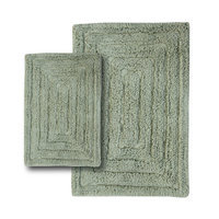 Textile Decor Castle 2 Piece 100% Cotton Racetrack Spray Latex Bath Rug Set, 24 H X 17 W and 30 H X 20 W
