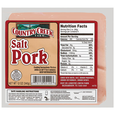 Country Creek Farm Salt Pork 12 Oz Package