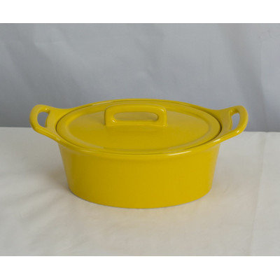 Omniware Stoneware Oval Casserole Color: Yellow, Size: Small