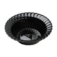 Fineline Settings, Inc Flairware Round Rippled Disposable Plastic 5 oz. Dessert Bowl (180/Case), Black