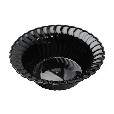 Fineline Settings, Inc Flairware Round Rippled Disposable Plastic 5 oz. Dessert Bowl (180/Case), Black