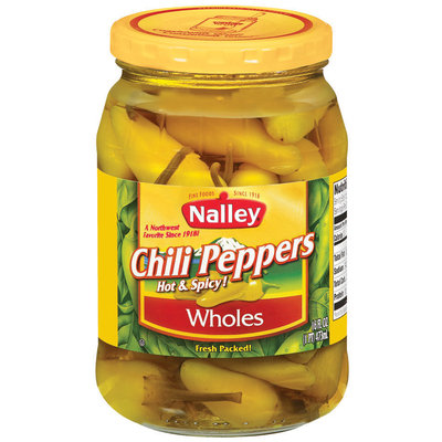 Nalley Wholes Hot & Spicy Chili Peppers 16 Oz Jar