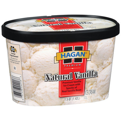 Hagan Natural Vanilla Ice Cream 1.5 Qt Carton