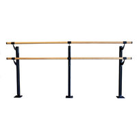 Vitavibe Floor Barre Series Traditional Wood Double Bar Ballet Barre Kit Size: 8 ft.