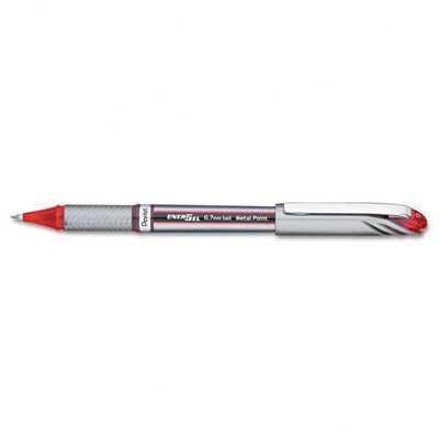 Pentel EnerGel NV Liquid Roller Ball Stick Gel Pen, Red Ink, Medium