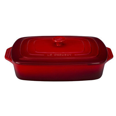 Le Creuset Stoneware 3.5-Qt. Covered Rectangular Casserole Color: Cherry