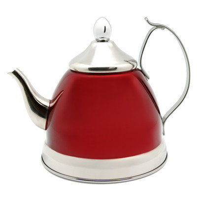 Creative Home Nobili Tea Stainless Steel Tea Kettle, Cranberry