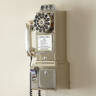 Birch Lane Vintage Pay Phone Finish: Brushed Chrome