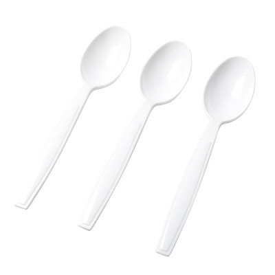 Fineline Settings, Inc Flairware Heavy Duty Bagged Disposable Plastic Spoon (1200/Case), White