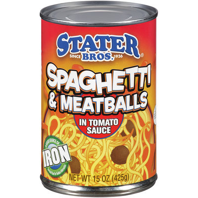 Stater Bros.® Spaghetti & Meatballs in Tomato Sauce 15 oz