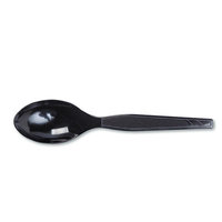 Dixie Plastic Cutlery, Heavy Medium-weight Teaspoon (100 Per Box) Color: Black