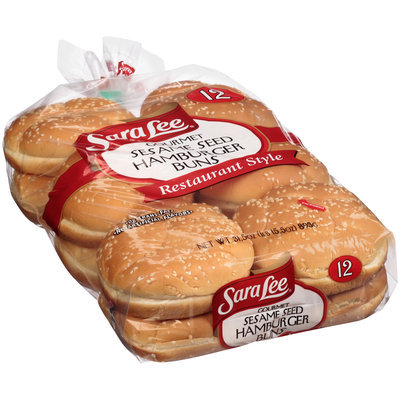 Sara Lee® Restaurant Style Gourmet Sesame Seed Hamburger Buns 12 ct Bag