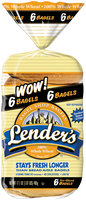 Lender's Refrigerated 100% Whole Wheat Bagels 17.1 Oz Bag