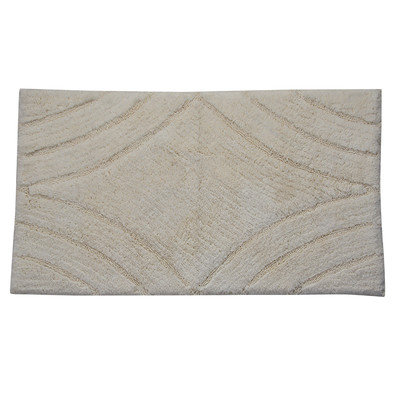 Textile Decor Castle 100% Cotton Diamond Spray Latex Back Bath Rug, 40 H X 24 W, Ivory