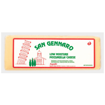 San Gennaro Mozzarella Low Moisture Cheese 6 Lb Brick