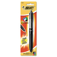 BIC 4-Color Grip Ballpoint Retractable Pen, Assorted Ink