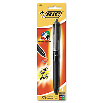 BIC 4-Color Grip Ballpoint Retractable Pen, Assorted Ink