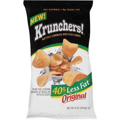 Krunchers!® Less Fat Original Kettle Cooked Potato Chips 8 oz. Bag