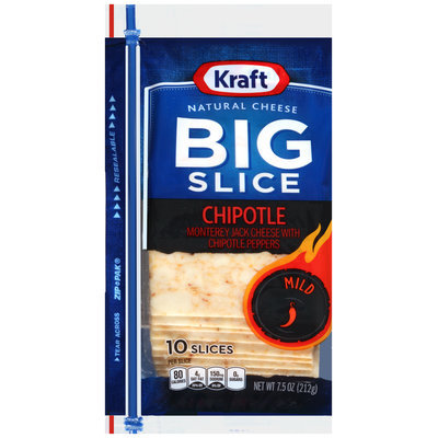 Kraft Big Slice Chipotle Natural Cheese Slices 10 ct ZIP-PAK®