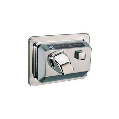 Excel Dryer Push Button Recessed Mounted 208 / 230 Volt Hand Dryer in Chrome