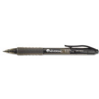 Universal Products Universal Office Products 39912 Clear Barrel Roller Ball Retractable Gel Pen Black Ink Medium Dozen