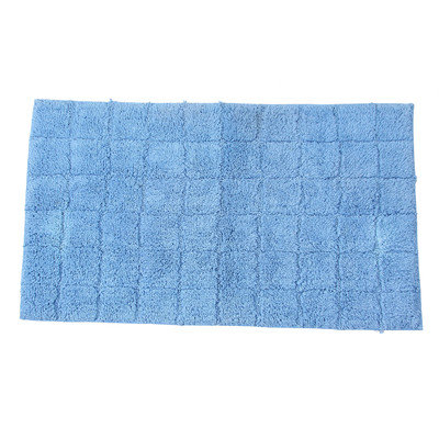 Textile Decor Castle 100% Cotton Summer Tile Spray Latex Back Bath Rug, 40 H X 24 W, Medium Blue