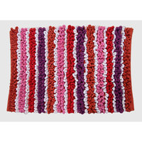 Textile Decor Castle 100% Cotton Chunky Chenille Spray Latex Back Bath Rug, 40 H X 24 W, Orange/Taupe/White