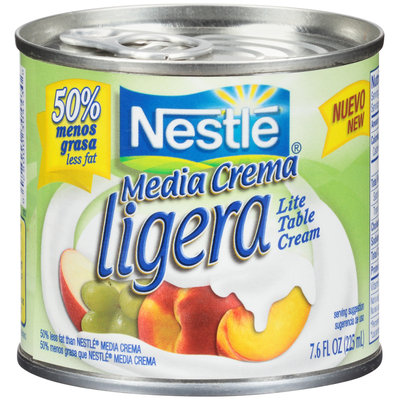 MEDIA CREMA 50% Less Fat Lite Table Cream 7.6 FL. OZ. Pull-Top Can
