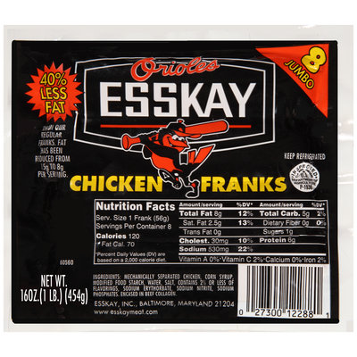 Esskay Orioles Jumbo Chicken Franks 8 ct Pack