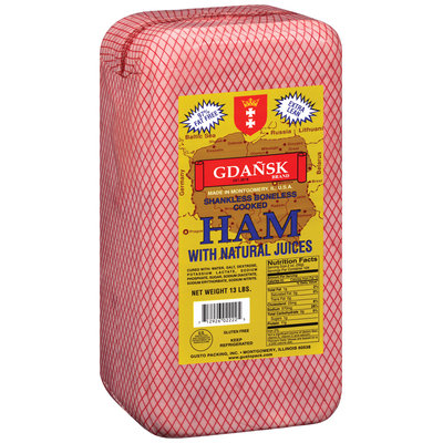 Gdansk Shankless Boneless Cooked Ham 13 lbs. Pack