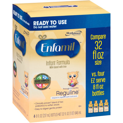 Enfamil® Reguline™ for Digestive Health & Soft Stools Ready to Use Milk-Based with Iron Infant Formula 4-8 fl. oz. Bottles