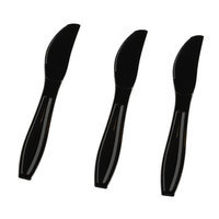 Fineline Settings, Inc Flairware Heavy Duty Boxed Disposable Plastic Knife (1000/Case), Black