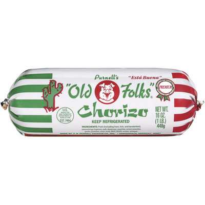 Purnell's Old Folks Chorizo Sausage 16 Oz Chub