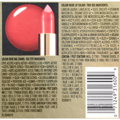 L'Oréal Paris The Art of Color Colour Riche Nail & Lip Gift Set 2 ct Box